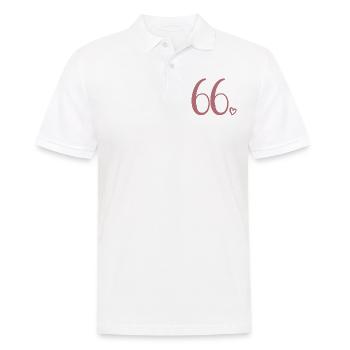 Süße Nummer 66, 66 Jahre alt, 66. Geburtstag Geschenk - Männer Poloshirt - Weiß - Vorne - Kai (181cm)