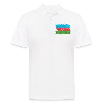 Azerbaïdjan Bandiera drapeau de l’Azerbaïdjan paix Vintage - Polo Homme - blanc - Devant - Kai (181cm)