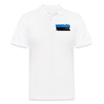 Drapeau de l’Estonie Drapeau de la paix Vintage - Polo Homme - blanc - Devant - Kai (181cm)