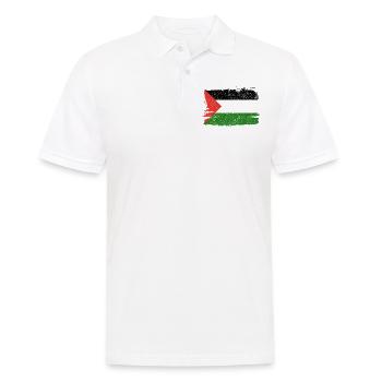 Drapeau de la Palestine drapeau paix Vintage - Polo Homme - blanc - Devant - Kai (181cm)