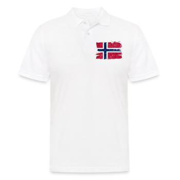 Norwegen Flagge Flagge Frieden Vintage - Männer Poloshirt - Weiß - Vorne - Kai (181cm)