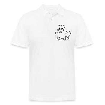 Frosch Comic Tier - Männer Poloshirt - Weiß - Vorne - Kai (181cm)
