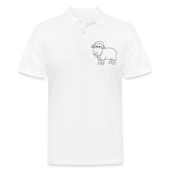 Schaf Comic Tier - Männer Poloshirt - Weiß - Vorne - Kai (181cm)