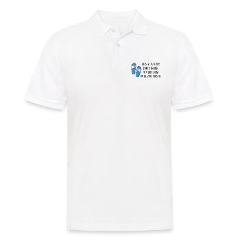 Lieber zu Fuß zum Strand - Urlaub, Urlaubsreif - Männer Poloshirt - Weiß - Vorne - Kai (181cm)