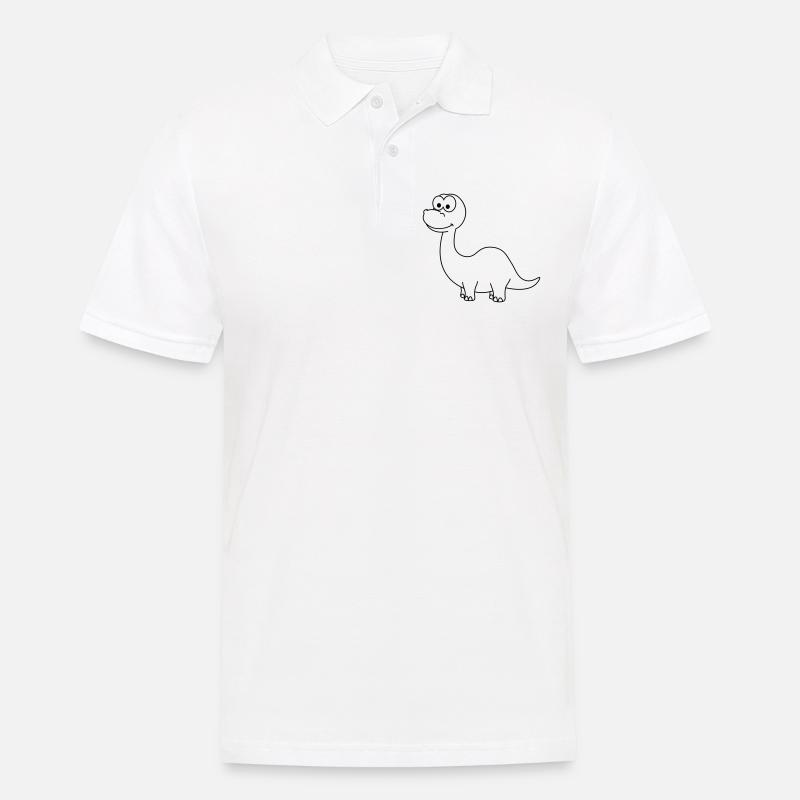 Dinosaurier brontosaurus Comic - Männer Poloshirt - Weiß