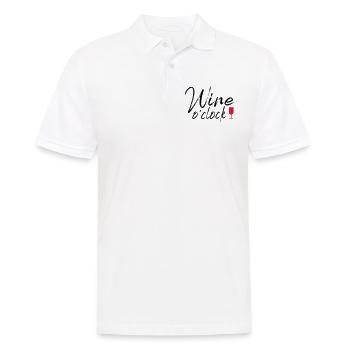 Wine o clock gift wine lover wine wine glass - Men's Polo Shirt - white - Front - Kai (181cm)