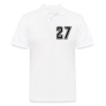 27 Zahl symbol - Männer Poloshirt - Weiß - Vorne - Kai (181cm)