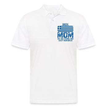 Greek Mom drapeau grec pour la fête des Mères - Polo Homme - blanc - Devant - Kai (181cm)