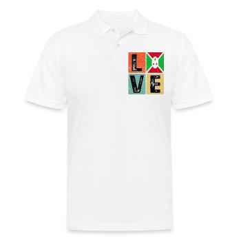 I Love Burundi Flag for Burundian Pride - Men's Polo Shirt - white - Front - Kai (181cm)