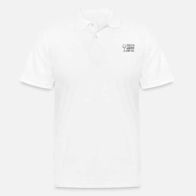 Fräulein Liebevoll Lieber Voll Wein - Männer Poloshirt - Weiß