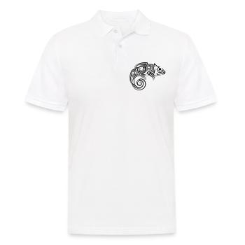 Chameleon Tribal Tattoo - Men's Polo Shirt - white - Front - Kai (181cm)