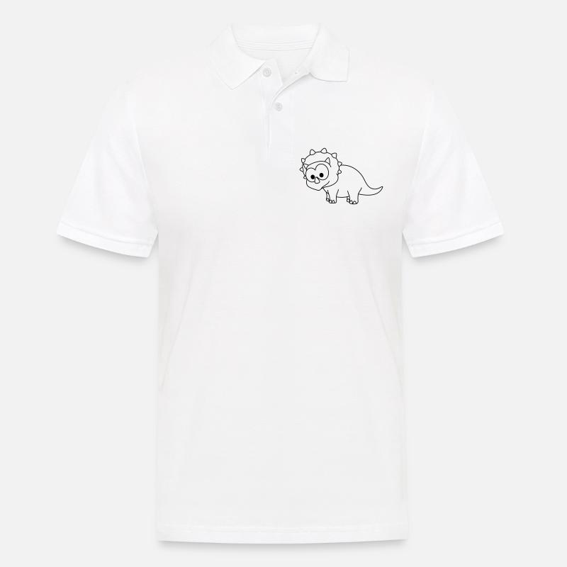 Dinosaurier triceratops Comic - Männer Poloshirt - Weiß