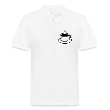 Kaffee, Tasse, Koffein - Männer Poloshirt - Weiß - Vorne - Kai (181cm)