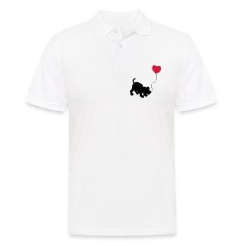 hund mit Luftballon - herz doglover - Kindermotiv - Männer Poloshirt - Weiß - Vorne - Kai (181cm)