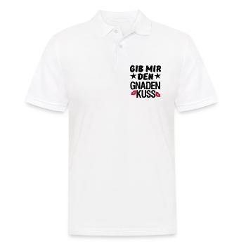 Geschenk Liebe Paar lustig Spruch Kuss - Männer Poloshirt - Weiß - Vorne - Kai (181cm)