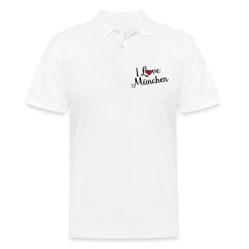 I Love München - Männer Poloshirt - Weiß - Vorne - Kai (181cm)
