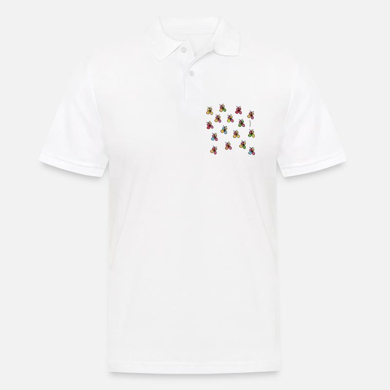 Neonschmetterlinge in schwarzer Silhouette - Männer Poloshirt - Weiß