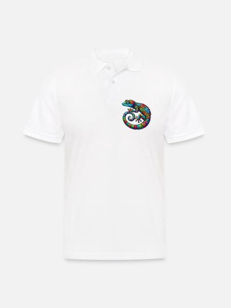 Gecko - Männer Poloshirt - Weiß