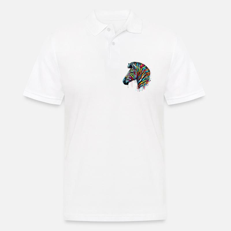 Zebra - Männer Poloshirt - Weiß