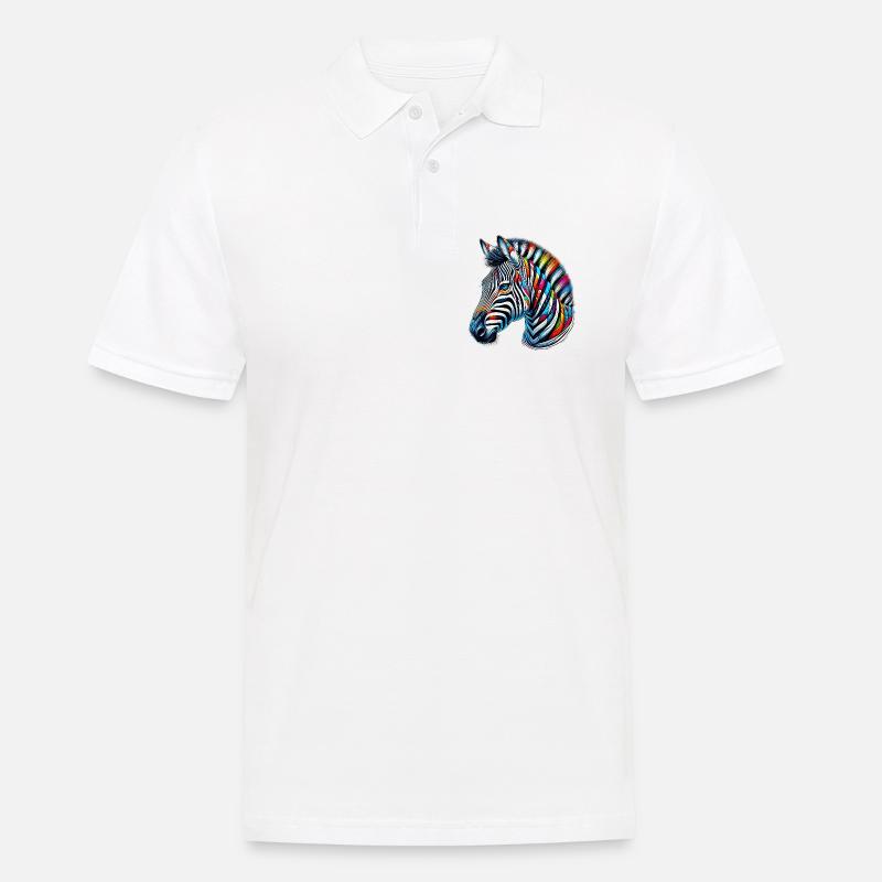 Zebra - Männer Poloshirt - Weiß