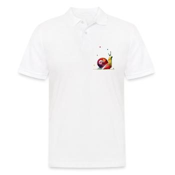 colorful snail in geometric design - Men's Polo Shirt - white - Front - Kai (181cm)