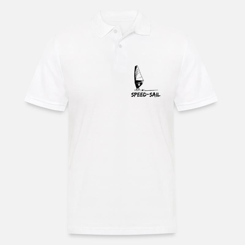 Speed Sail Board Silhouette - Männer Poloshirt - Weiß