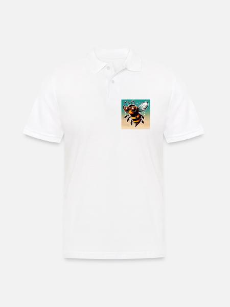 Biene - Männer Poloshirt - Weiß