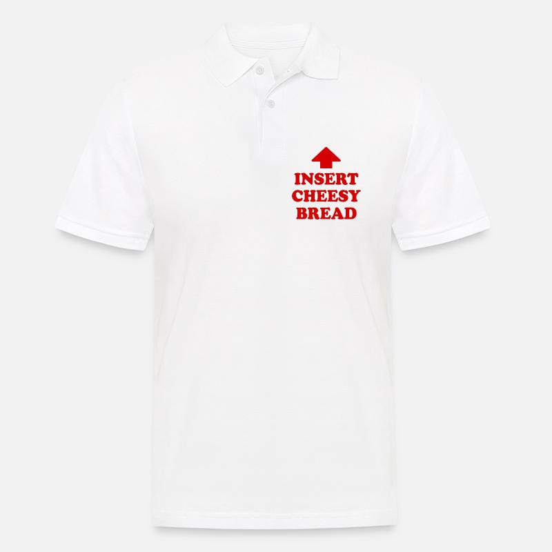 insert cheesy bread - Männer Poloshirt - Weiß