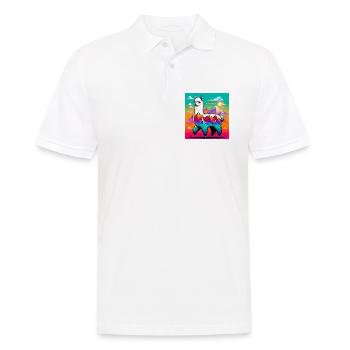 Alpaca - Men's Polo Shirt - white - Front - Kai (181cm)