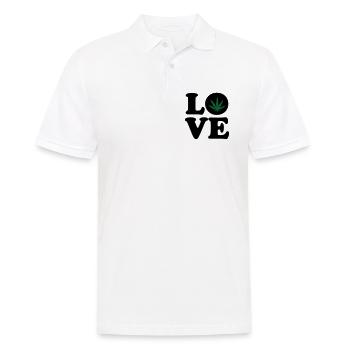 Love weed cannabis  - Polo Homme - blanc - Devant - Kai (181cm)