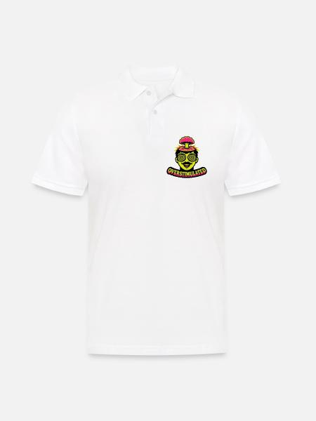 Overstimulated Neon Head - Men's Polo Shirt - white