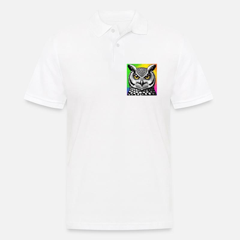 Eule - Männer Poloshirt - Weiß