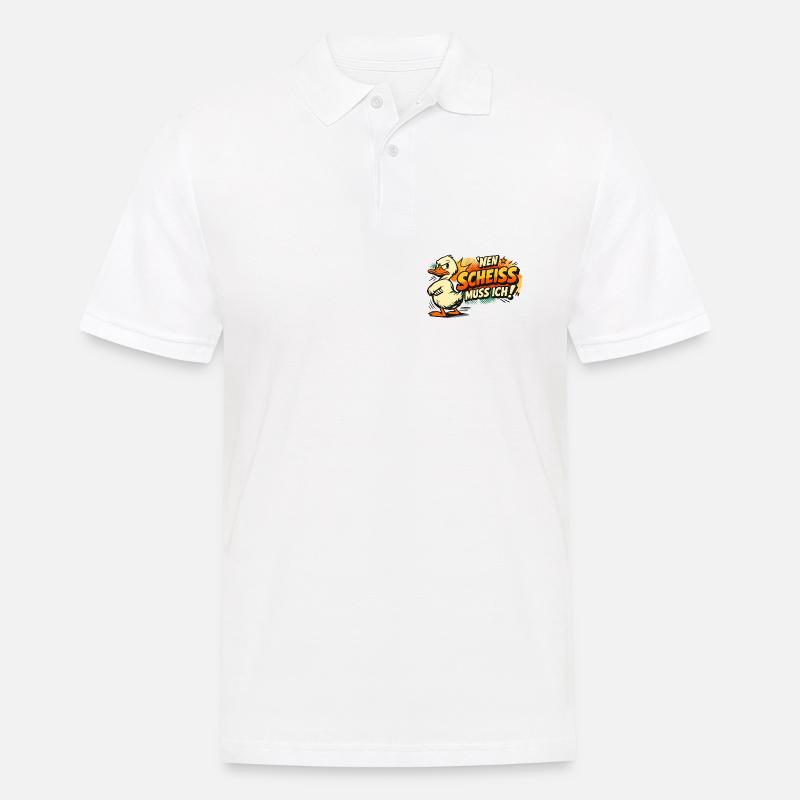 Einen Scheiss muss ich! Lustiges Statement - Männer Poloshirt - Weiß