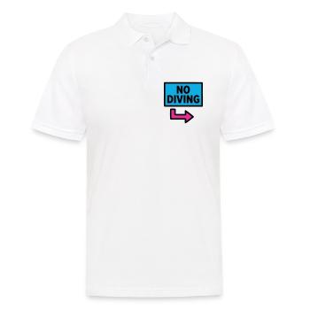 No Diving Schild Pool Retro - Männer Poloshirt - Weiß - Vorne - Kai (181cm)