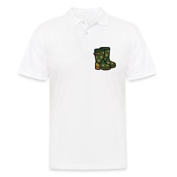 Rubber boots Gardening Muddy weather Rain - Men's Polo Shirt - white - Front - Kai (181cm)
