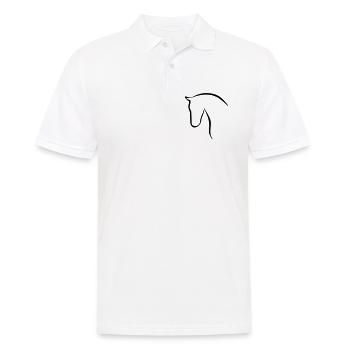Pferd elegante Silhouette Pferdekopf - Männer Poloshirt - Weiß - Vorne - Kai (181cm)