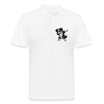 Dabbing Miniature American Shepherd - Männer Poloshirt - Weiß - Vorne - Kai (181cm)