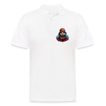Lumberjack mit rotem Flanell - Männer Poloshirt - Weiß - Vorne - Kai (181cm)