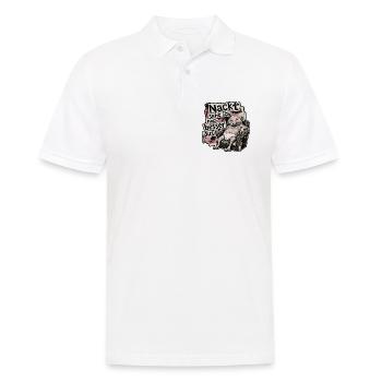Nackt sehe ich noch besser aus - Nacktmull lustig - Männer Poloshirt - Weiß - Vorne - Kai (181cm)