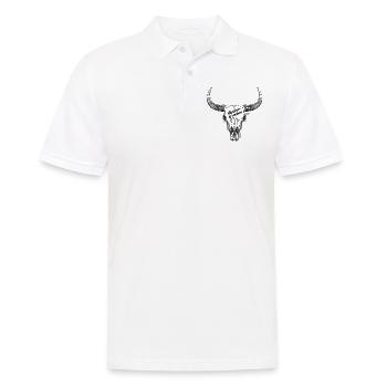 Badass crâne bison design - Polo Homme - blanc - Devant - Kai (181cm)