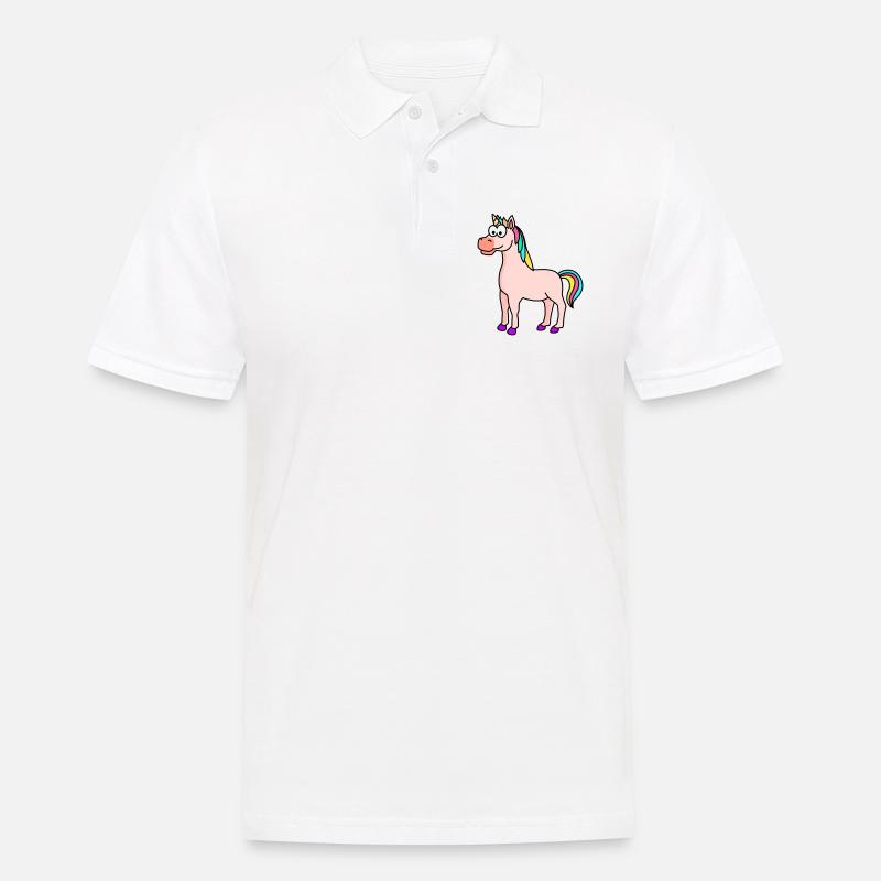 Einhorn Comic Tier - Männer Poloshirt - Weiß