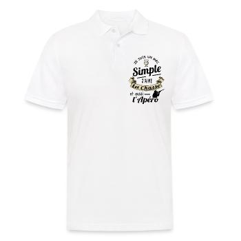 Je suis un mec simple chasse apéro humour papa - Polo Homme - blanc - Devant - Kai (181cm)