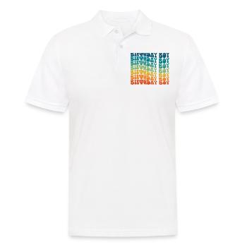 Anniversaire Garçon Groovy Rétro Vintage Anniversaire - Polo Homme - blanc - Devant - Kai (181cm)