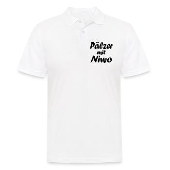 "Pälzer mit Niwo" - Pfälzer mit Niveau - Männer Poloshirt - Weiß - Vorne - Kai (181cm)