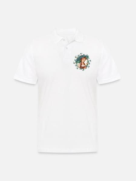 Mädchen mit Regenschirm - Männer Poloshirt - Weiß