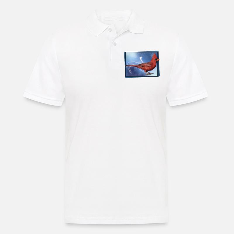 Der nördliche Kardinal - Männer Poloshirt - Weiß