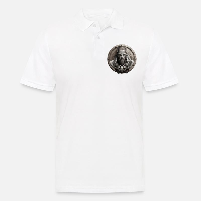 Wikinger Krieger Schildwall - Männer Poloshirt - Weiß