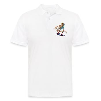 Skeleton riding a skateboard - Men's Polo Shirt - white - Front - Kai (181cm)