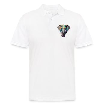 Eins mit der Natur - Elefant - Männer Poloshirt - Weiß - Vorne - Kai (181cm)