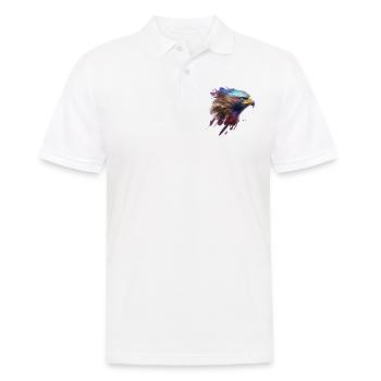 Mächtiger Adler: Ein modernes Ölbild - Männer Poloshirt - Weiß - Vorne - Kai (181cm)